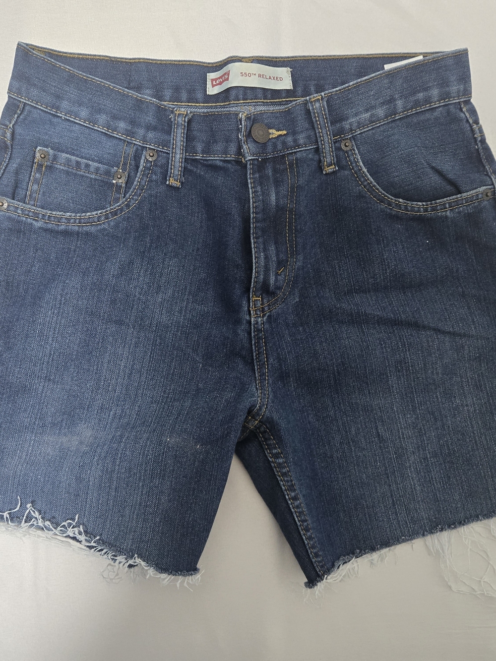 Levi's Youth Reg 18 Dark Blue Relaxed Denim Cutoff Shorts